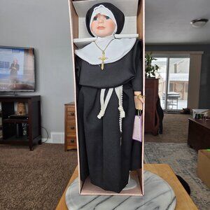 Goldenvale Collection Porcelain 19" Nun with Rosary & Crucifix NIB